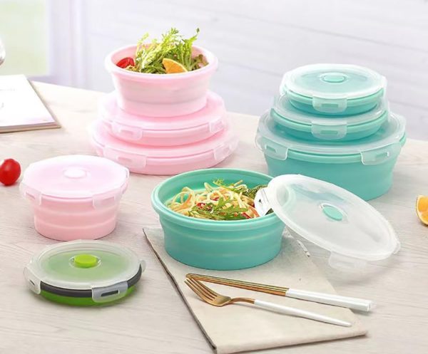 Silicone Foldable Box Food Storage Containers With Lids