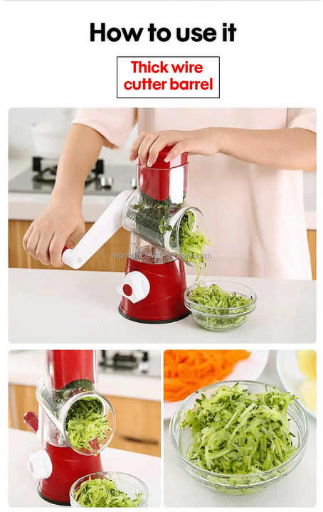 Kitchen Gadgets 3-in-1 Multifunctional Vegetable Food Shredder Fruit Slicer Cutter Chopper Rotary Cheese Grater No reviews yet 1 sold - SAFARA