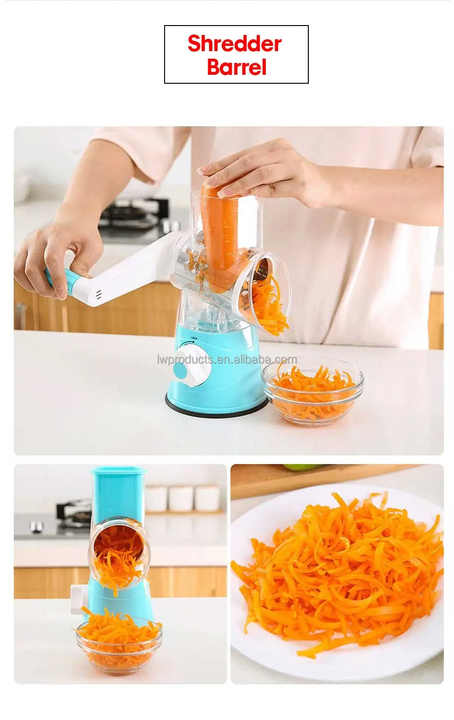 Kitchen Gadgets 3-in-1 Multifunctional Vegetable Food Shredder Fruit Slicer Cutter Chopper Rotary Cheese Grater No reviews yet 1 sold - SAFARA