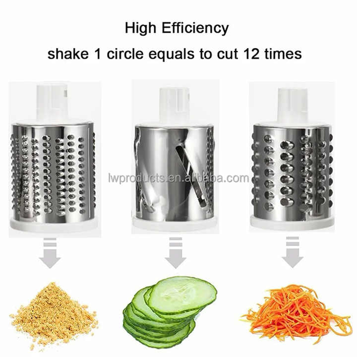 Kitchen Gadgets 3-in-1 Multifunctional Vegetable Food Shredder Fruit Slicer Cutter Chopper Rotary Cheese Grater No reviews yet 1 sold - SAFARA